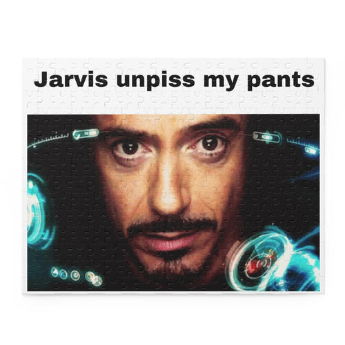 Humorous Movie Quote Puzzle — "Jarvis unpiss my pants" (120/252/500 pcs)